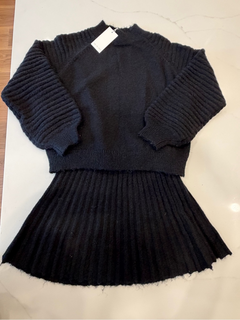 NWT Sofie the Label Black Knit Sweater & Skirt Set Medium